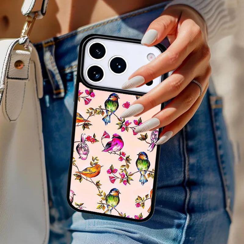 Garden Birds Phone Case For iPhone 17 Air 14 15 13 12 Max Cover For Apple 14 15 16 16e 11 Pro Max Plus Coque