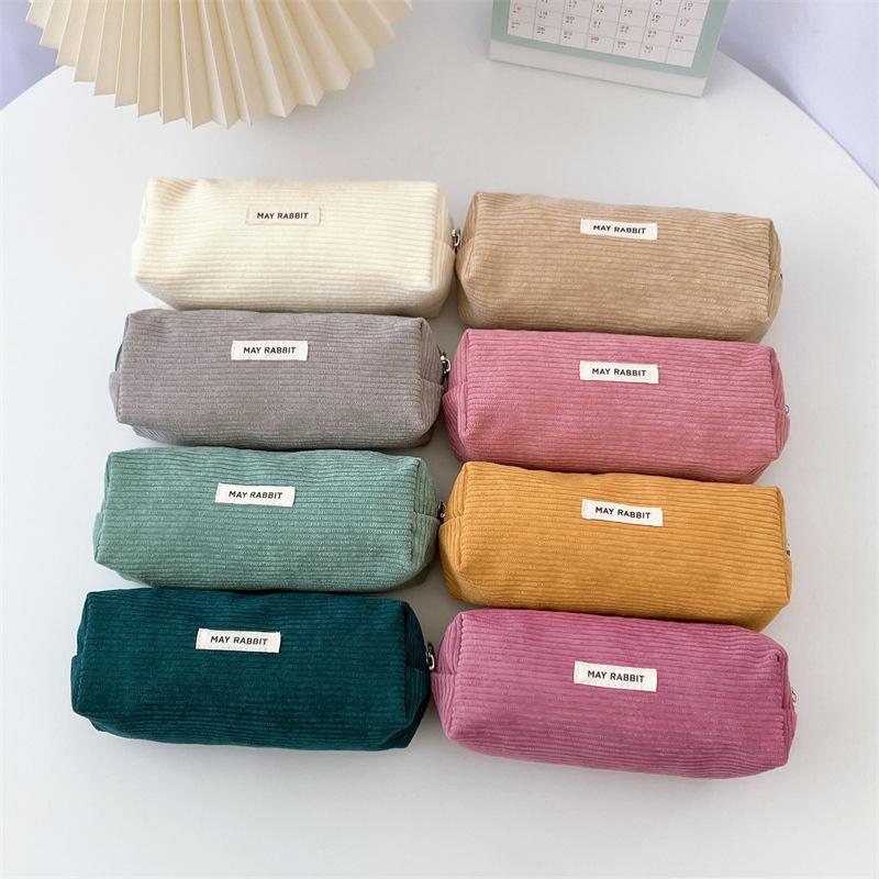 1 Piece Simplicity Student Pencil Pouch For Boy Girl  Aesthetic Solid Color Series Pencil Case Makeup Bag School Supplies