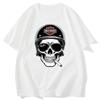 2026 New Retro Skull Sunglasses Riding Culture Print High Quality Unisexs and Womens TShirts Round Neck Loose Short Sleeves