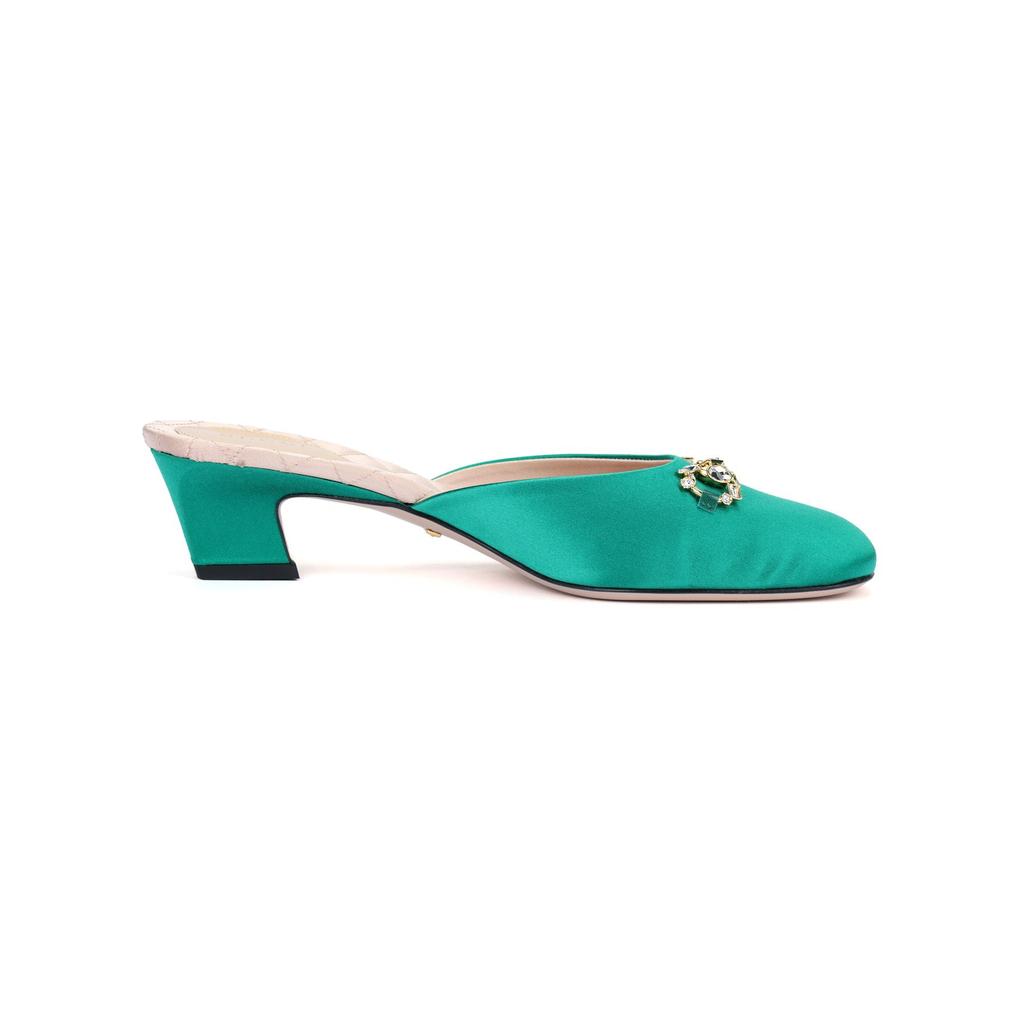 Gucci Horsebit Closed Toe Slippers Women's Green 757748 KND90 3776
