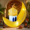 5.2FT Inflatable Yellow Crescent Mosque Decor Islamic Holiday Yard Garden Lantern Themed Decor Ramadan Inflatable For Yard