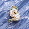 White Cartoon Playful Dragon Enamel Brooch Creative Anime Pin Distinctive Metal Embellishment