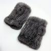 Real Mink Fur Fingerless Gloves for Women Girls Natural Fur Knitted Mittens Warm Soft Luxury Winter Gloves