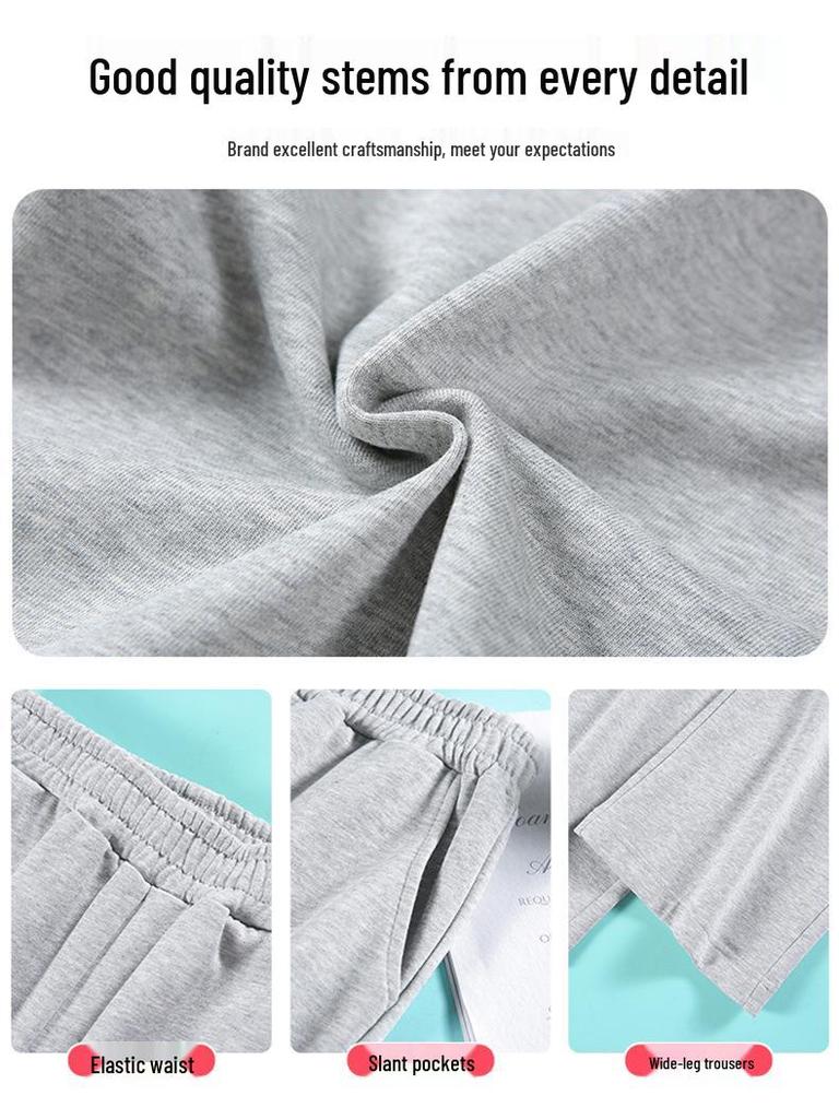 Women's High-Waist Wide-Leg Sweatpants - Spring/Autumn Loose Straight-Leg Fit, Slimming for Thick Legs, Versatile Casual Wear