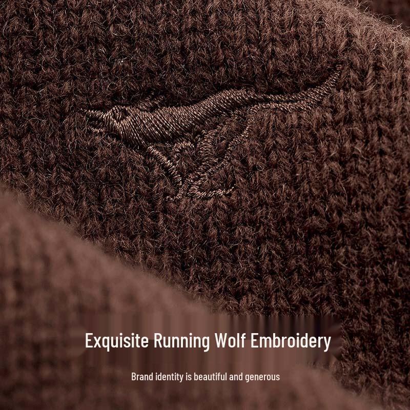 SEPTWOLVES Men's Winter Round Neck Wool Blend Sweater