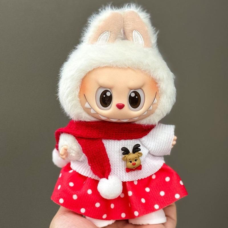 One Two and Three Generations of Labubu Christmas Baby Clothes Set,Labubu Doll Change Clothes To Wear Christmas Clothes