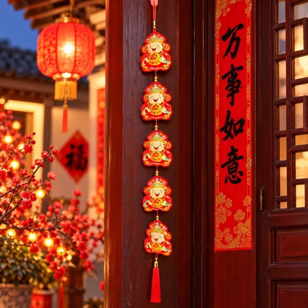 Fu Blessing Hanging Red Ball Lantern With Tassels Chinese Lantern Pendant New Year