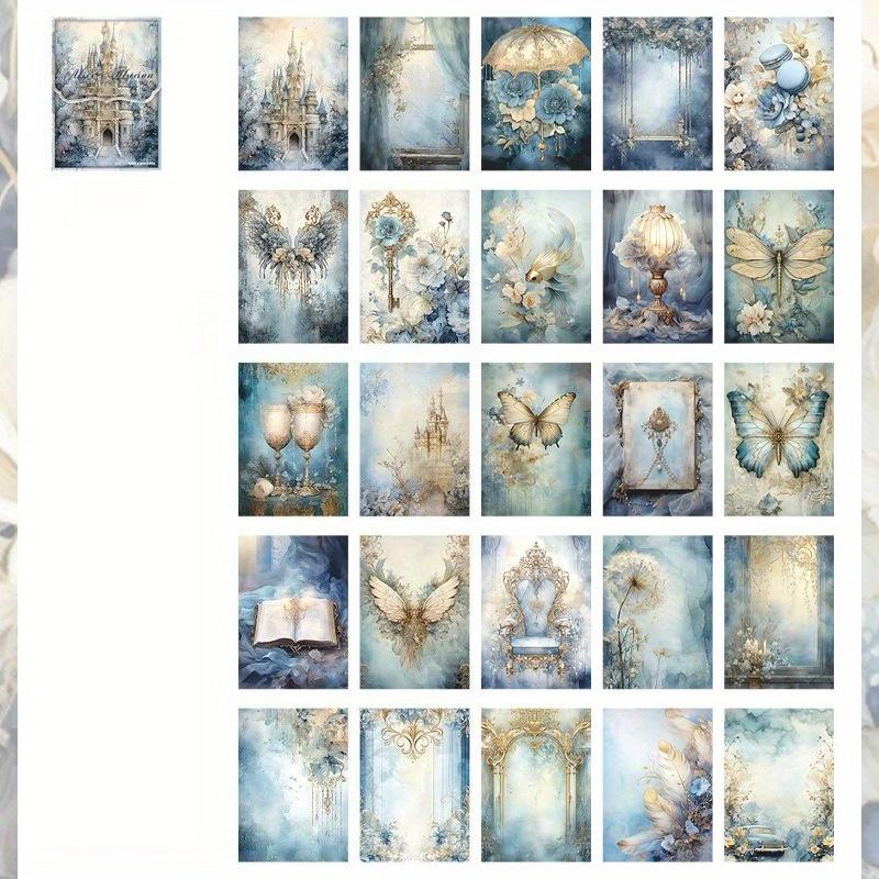 1PC Alice's Fantasy Series Dreamy Background Notebook DIY Material Base Card Paper Beautiful Day Notebook Material Pack