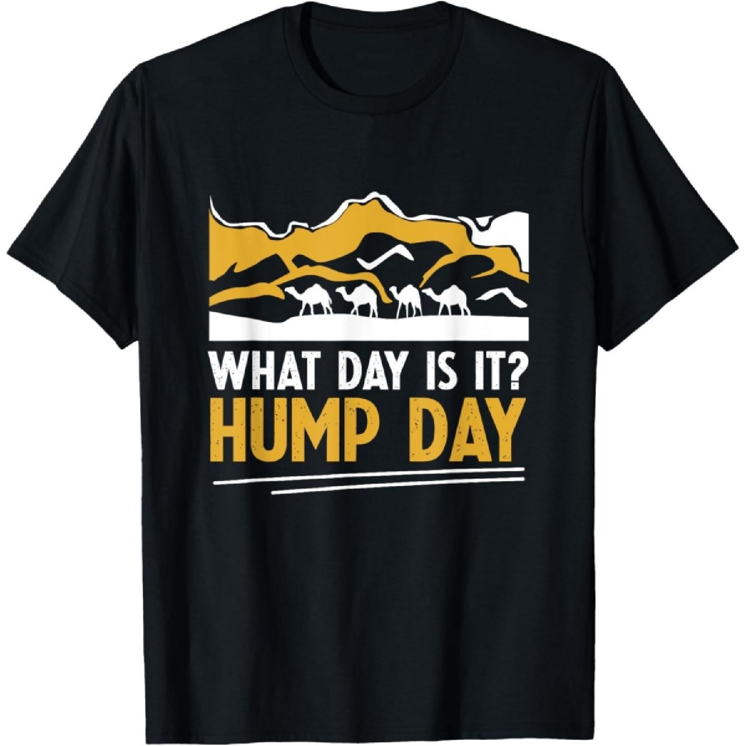 Cute Camel Enthusiast Dromedary What Day Is It Hump Day T-Shirt S
