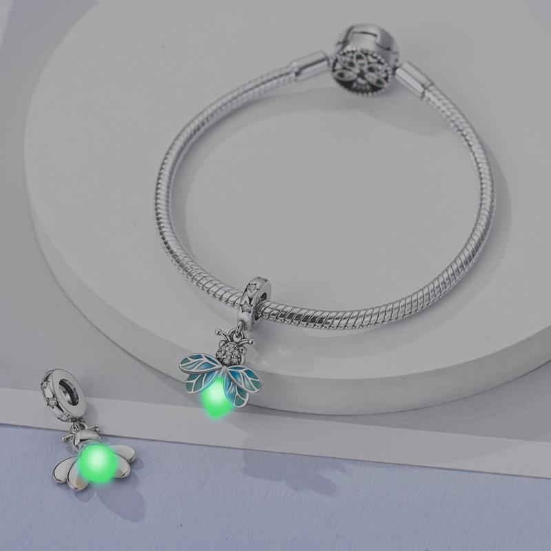 Copper Genuine Luminous Firefly Pendants Charms Bead Fit 3Mm Bracelet Necklaces For Women Luxurious DoItYourself Jewellery Crafting Gift