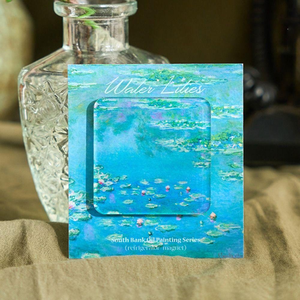 1/6PCS Oil Paintings Series Fridge Magnets Oil Paintings Theme 3D Refrigerator Magnets Diy Acrylic Fridge Decor Home Decoration