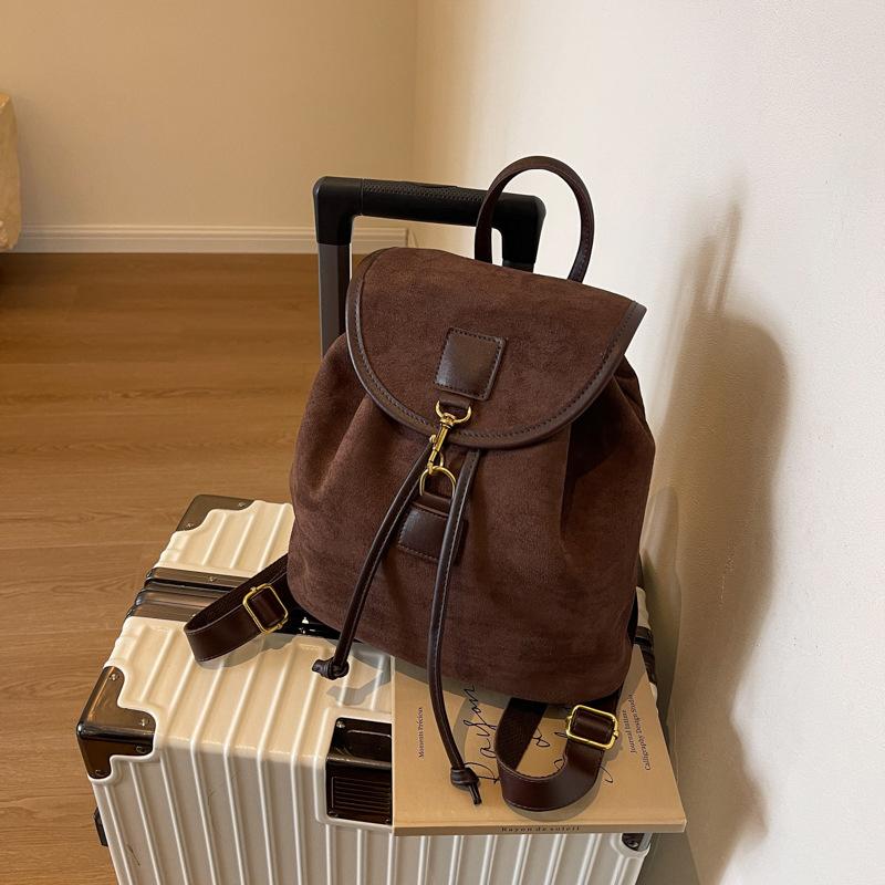 Autumn Suede Backpacks For Women Large Capacity College Student Schoolbags Suitable For Travel Daily Commuting KTB
