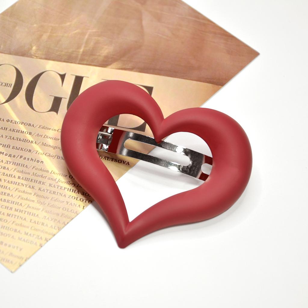 Clips Mare de Păr în Formă de Inimă pentru Fete Femei Clip Mediu Curbat cu Arc Design Gol Piersică Accesoriu de Păr