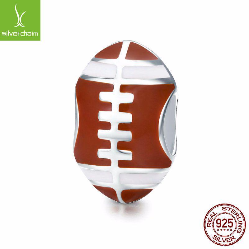 

Бусины в виде спортивных мячей из стерлингового серебра 925 пробы, аксессуары для изготовления браслетов своими руками 925 Sterling Silver