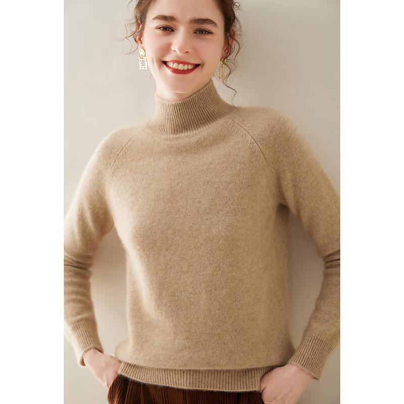 Vanzhen Women's 2024 A/W Thickened Cashmere Mock Neck Knit Sweater