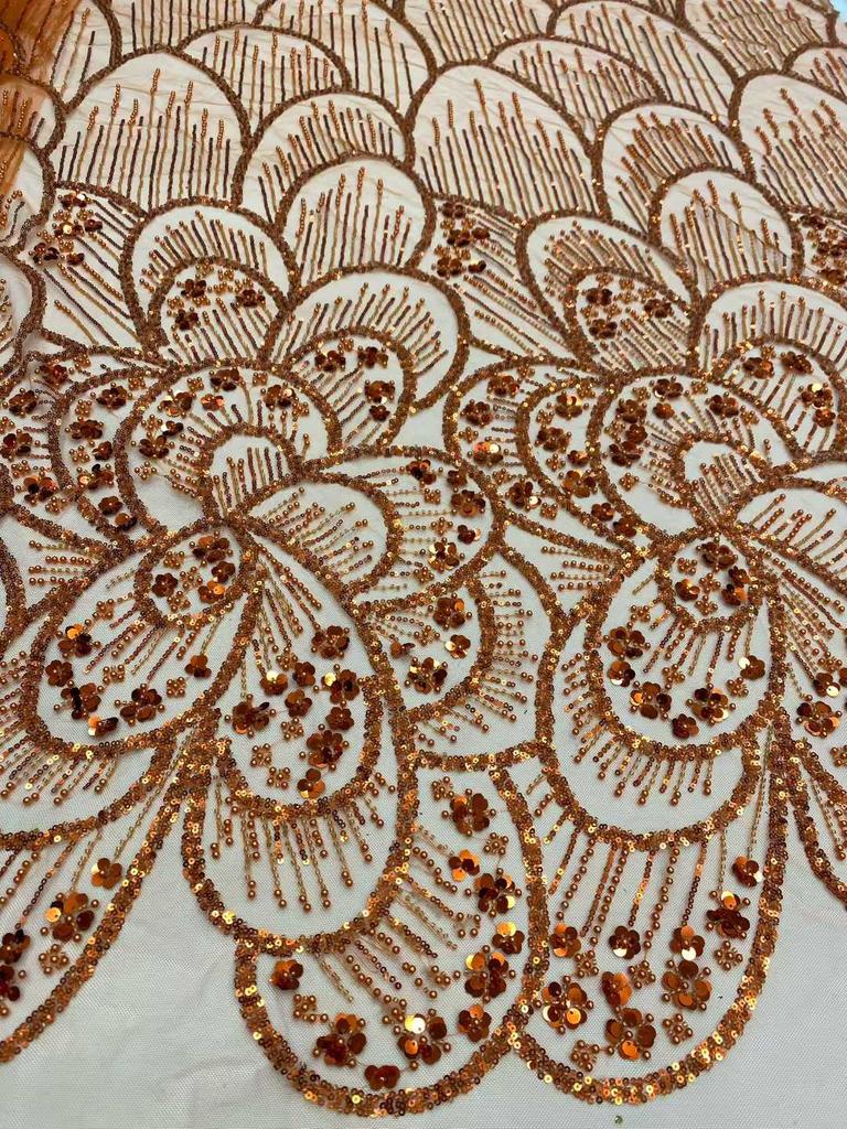 White African Beads Lace Fabric 2026 High Quality Lace French Nigerian Groom Sequins Lace Fabrics For Wedding Party Dress Sewing