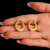 Qiong Yao Gold-Plated Stainless Steel U-Shaped Horseshoe Earrings