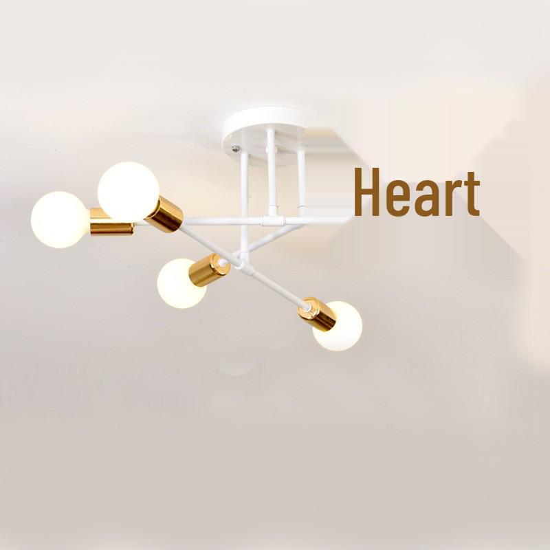 Modern Minimalist Indoor Wrought Iron Multi-Head Ceiling Light for Living Room, Restaurant, and Bedroom