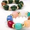Fashion Acrylic Big Square Beads Bracelet for Women New Trendy Colorful Imitation Stone Strechy Bracelets Statement Jewelry Gift