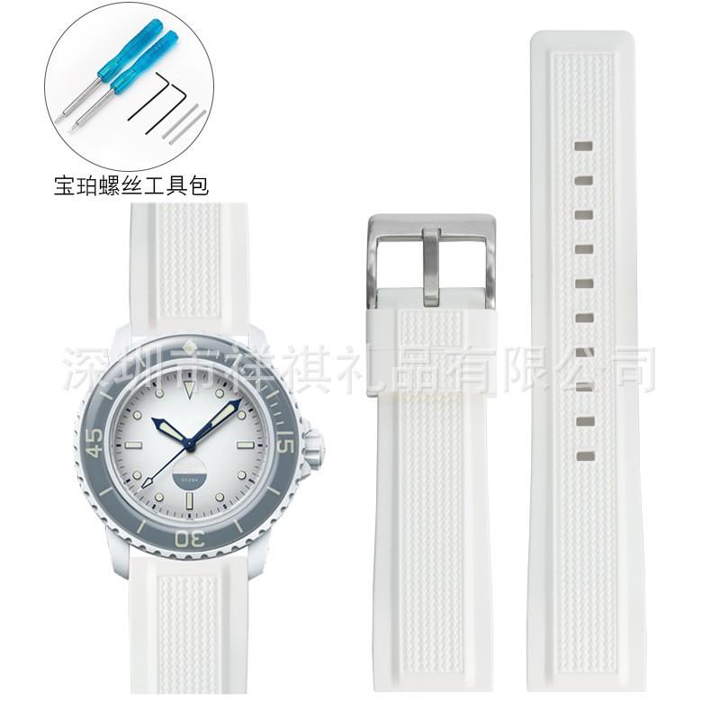Swatch X Blancpain Fifty Fathoms Silikonový řemínek k hodinkám 20mm 22mm Univerzální Prachotěsný