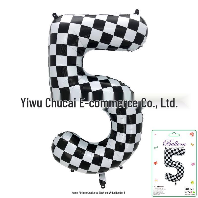 Décoration Bandeau Rayé à Carreaux Vache Dégradé 40" - Grand Chiffre pour Scène de Fête d'Anniversaire de Bébé