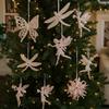 Glitter Snowflake Ornament Slightly Sticky Artificial Christmas Decoration  Office Decor