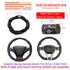 Artificial Sheepskin Print Stereo Diamond-encrusted Crown Car Without Inner Ring Steering Wheel Cover for 14.5-15 Inches