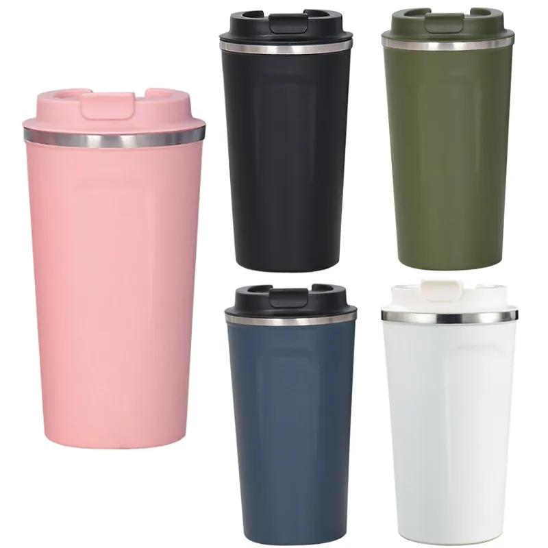500ml Coffee Cup Stainless Steel Doublelayer Insulated Cup Cold Insulated Ice Cream Cup Reusable Portable Water Cup Gift Cup Customizable LOGO Ya985