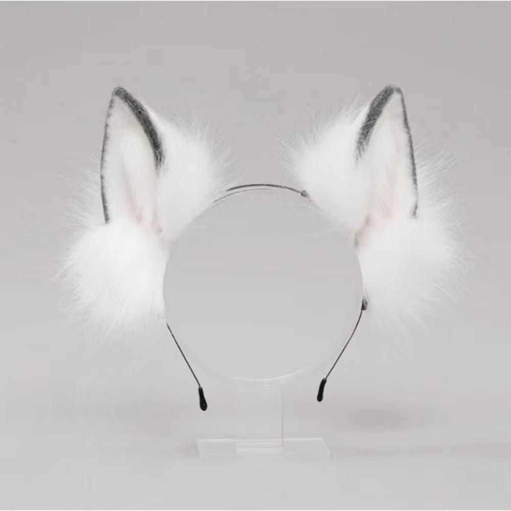 Furry Cat Ears Headband Plush Wolf Dog Hair Band Sweet Animals Hair Hoop Cosplay