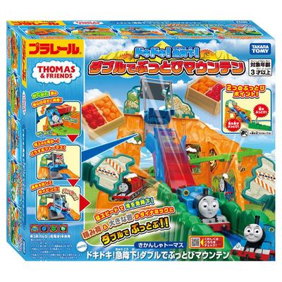 TAKARA TOMY Plarail Thomas the Tank Sudden Double Mountain Toy for Ages 3 and Up Engine Thrilling! Drop! Blast-Off Train,