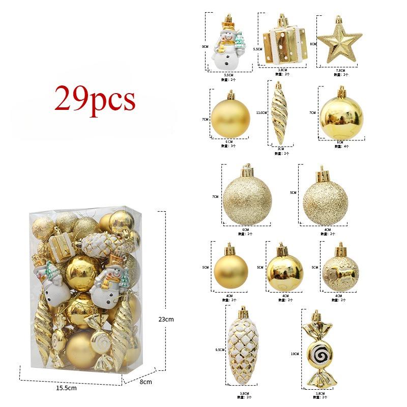 29/36/40pcs Christmas Ball Silver Red Christmas Tree Hanging Pendants Printed Special-shaped Gold Christmas Spheres  New