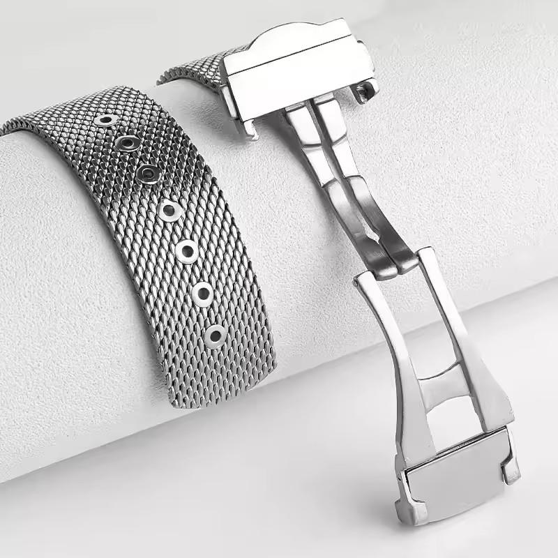 For OMEGA Seamaster 007 No Time To Die Limited Edition 20mm Strap De Ville Milanese Mesh Bracelet Stainless Steel Watch Band