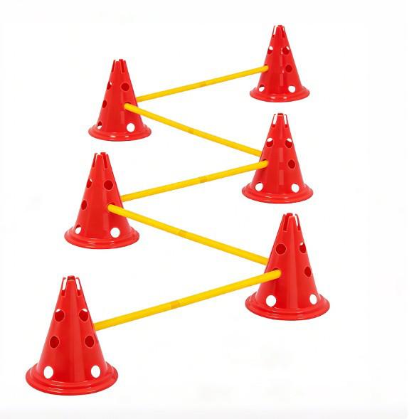 30CM Round Base Marker Cones & Poles Set for Pet and Football Training, Perfect for Kindergarten Games