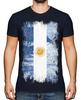 Unisex Shirt Cotton Oversize Large Size Argentina Con La Bandera Del Grunge Para Hombre