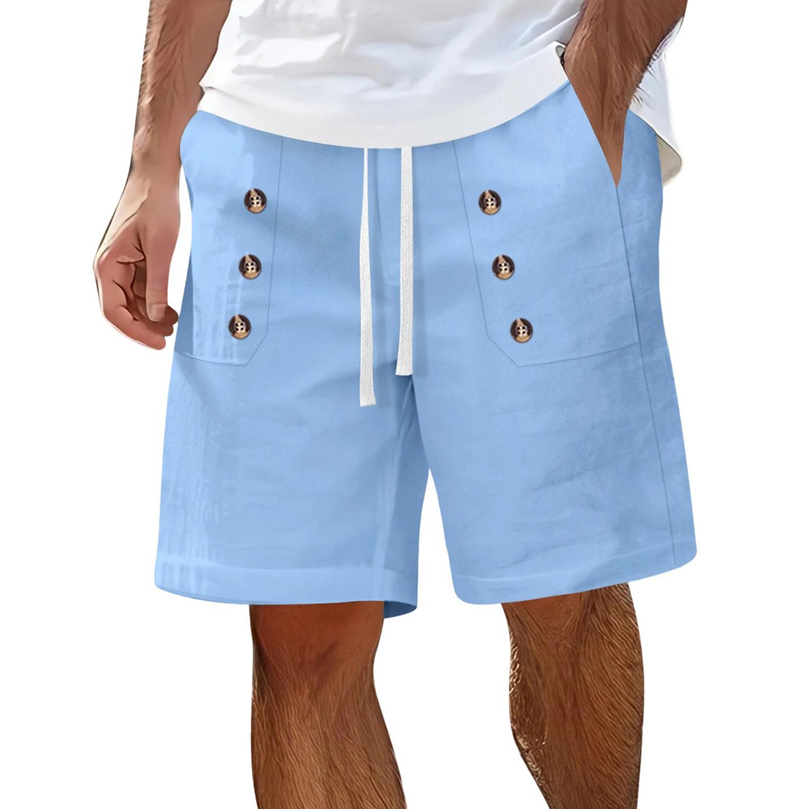 

Мужские повседневные шорты пляжные свободные прямые на пуговицах бриджи XXXL