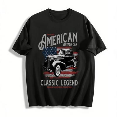 1953 American Vintage Classic Car Print Tee Genuine American Tradition Top Pure Cotton T-shirt