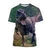 Koszulka z nadrukiem 3D zwierzęta dinozaury dla mężczyzn dzieci wzór Tyranozaur koszulki casual z krótkim rękawem okrągły dekolt koszulki uliczne topy