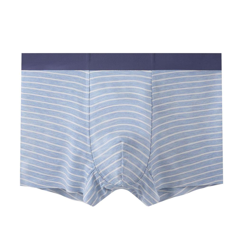 Men's Spring and Summer Stripe 5A Antibacterial No Trace Comfortable Breathable Flat Angle Briefs