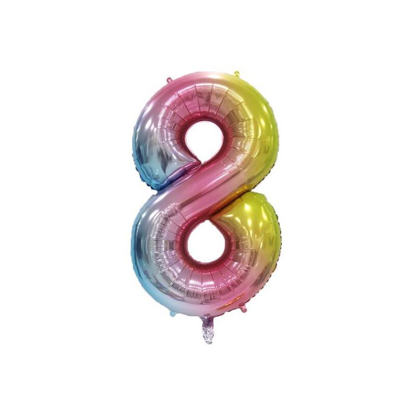 Small Digital Balloon 16-Inch Us Version Of Thin Body Decoration Birthday Party Aluminum Film Balloon Digital Balloon