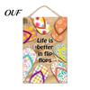 Floral Pattern Sign Summer Wooden Hanging Sign, Welcome Front Door Decor with Seasonal Home Accents Rope, Colorful Hanger for Farmhouse Beach