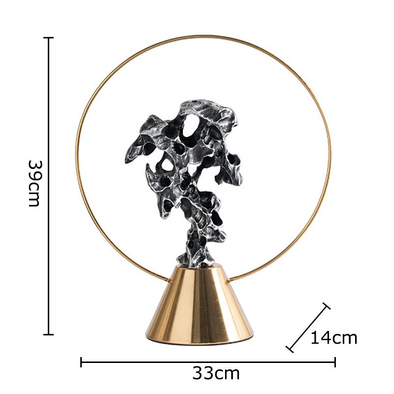 Creative Taihu Stone Sculpture Golden Base Abstract Crafts Desk Decoration Ornaments Resin Taihu Stone Room Aesthetic Decor
