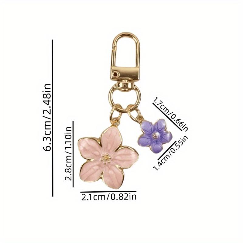 Alloy Sakura Flower Keychain Graceful Floral Design with Tag Suitable for Bag Charm Car Keys Couples Birthday & Holiday Gifts Pink Gifts