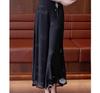 Women's Summer Chiffon Wide-Leg Culottes: High-Waisted, Split, Loose, Slimming, Nine-Tenths Length.