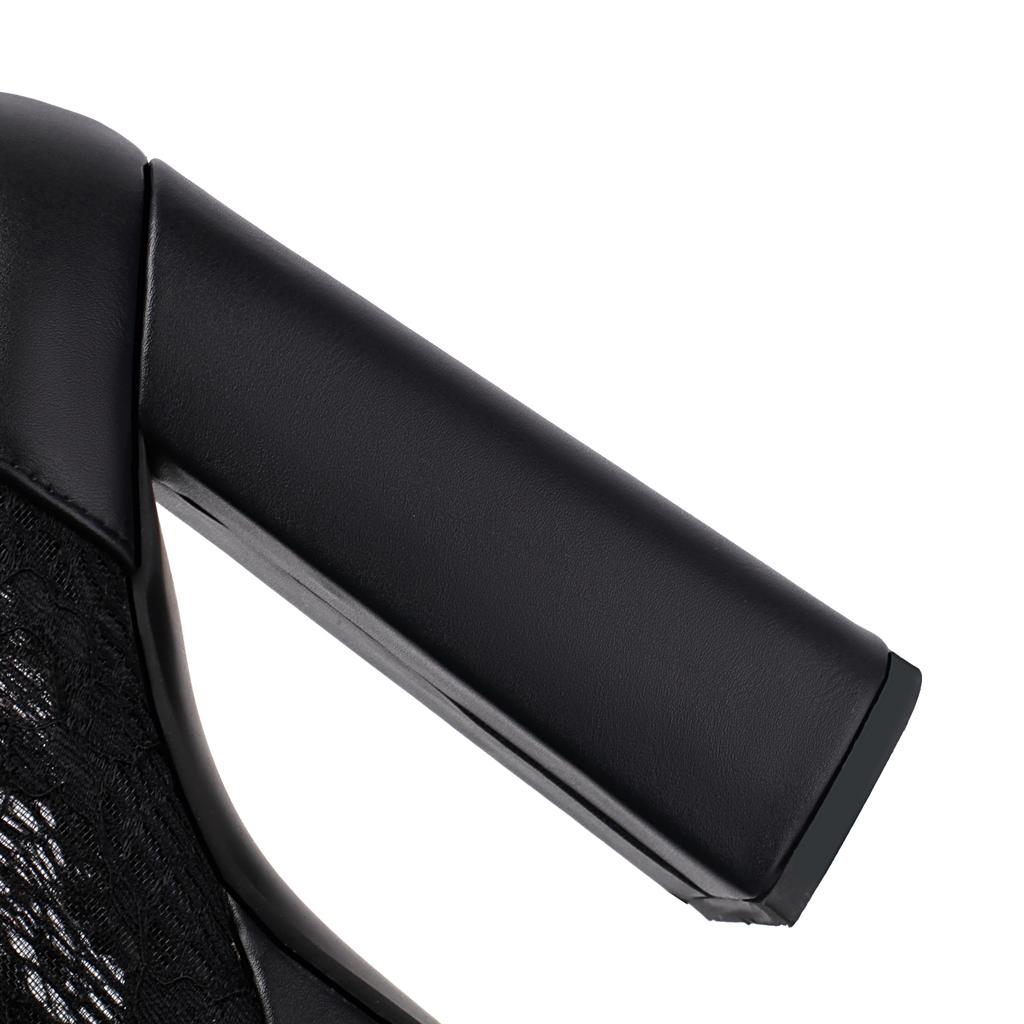 Comfortable Block Heel Sandals Women Platform Summer Shoes Lace Up Peep Toe Sexy Mesh Ankle Boots Walk Wear