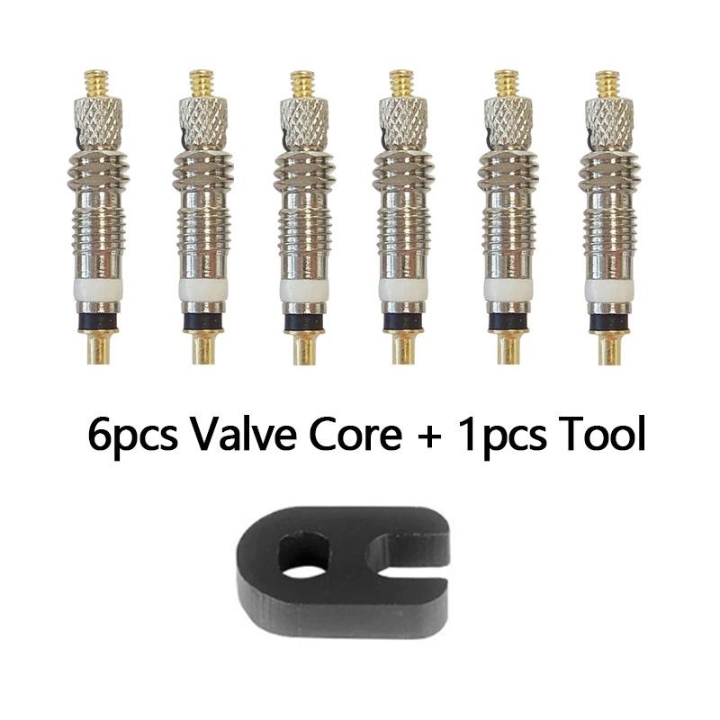 

6/12 шт. съемный сердечник клапана Presta для велосипеда с ЧПУ FV, сменный латунный инструмент для снятия бескамерного сердечника для шоссейного велосипеда MTB 6pcs серебряный