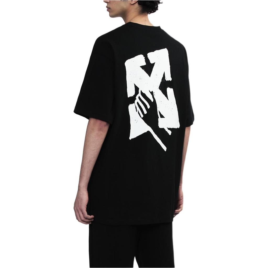 Off-White Hand Arrow Slim T-Shirt Black/White Men Tops OMAA027S23JER0071001