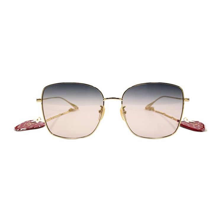 Gucci Square Sunglasses Gold/Pink Women Eyewear GG1030SK-005