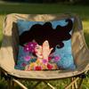Vintage Girl Hair Flower Cushion Cover Soft Reversible Durable Pillow Cover MultiScene Use for Home Car Daily Comfort