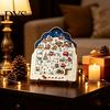 Festive Ritual Ornaments Christmas Puzzle Advent Calendar, Wooden Countdown Calendar Xmas Ornament for Home Table Mantel Decor Craft Gifts