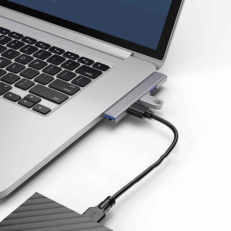 Universell 4 i 1 USB-C Hub 3.0 USB-dokkingstasjon Høyhastighets splitter OTG-adapter for bærbar PC Datamaskintilbehør